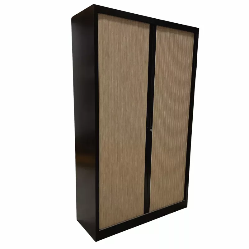 CLASSIF│Armoire rideau L 120 x H 198 cm│Noir / Nebraska CLASSIF│Armoire rideau L 120 x H 198 cm│Noir / Nebraska