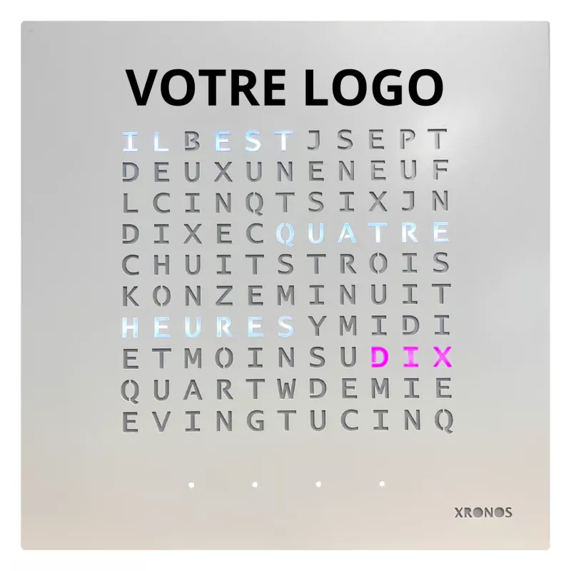 XRONOS│Xioni│Horloge design blanche français Personnalisée│57x57xp3 cm XRONOS│Xioni│Horloge design blanche français Personnalisée│57x57xp3 cm