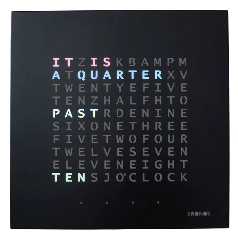 XRONOS│Skotini Yli│Horloge design noir anglais Neutre│57x57xp3 cm XRONOS│Skotini Yli│Horloge design noir anglais Neutre│57x57xp3 cm