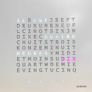 XRONOS│Xioni│Horloge design blanche français Neutre│57x57xp3 cm