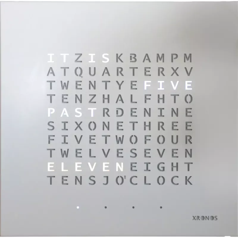 XRONOS│Xioni│Horloge design blanche anglais Neutre│57x57xp3 cm XRONOS│Xioni│Horloge design blanche anglais Neutre│57x57xp3 cm