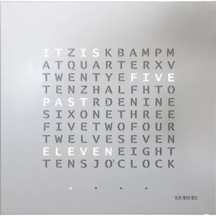 XRONOS│Xioni│Horloge design blanche anglais Neutre│57x57xp3 cm