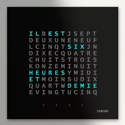 XRONOS│Skotini Yli│Horloge design noir français Neutre│57x57xp3 cm