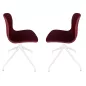 DECO-B│Lot de 2 Chaises d'accueil / collectivité│Tissu Bordeaux