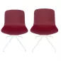 DECO-B│Lot de 2 Chaises d'accueil / collectivité│Tissu Bordeaux