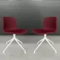 DECO-B│Lot de 2 Chaises d'accueil / collectivité│Tissu Bordeaux