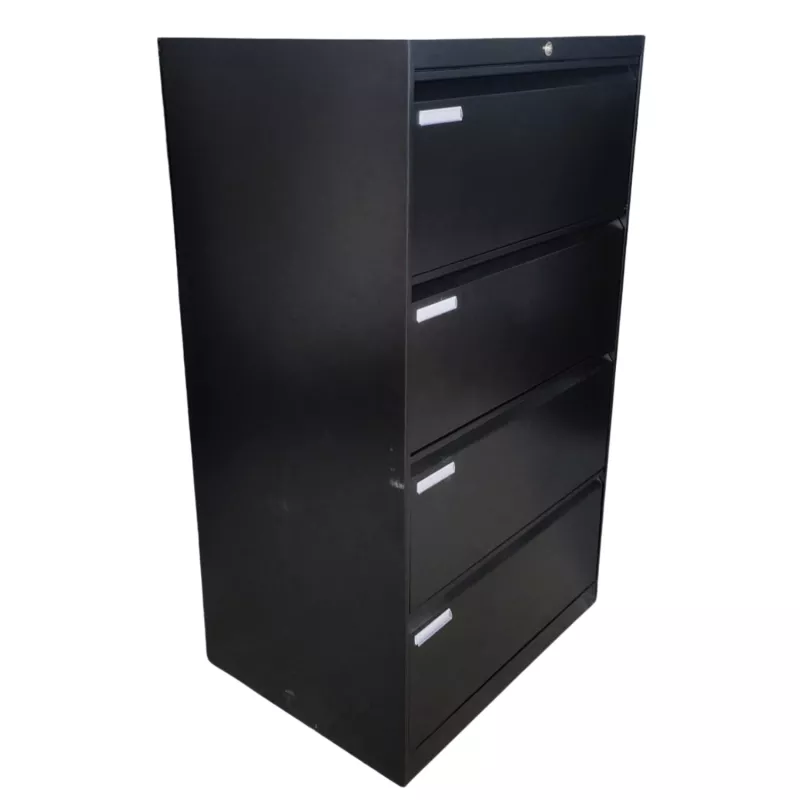 LISTA│Classeur à dossiers suspendus 4 tiroirs double largeur Profondeur 60 cm - Noir brillant LISTA│Classeur à dossiers suspendus 4 tiroirs double largeur Profondeur 60 cm - Noir brillant