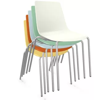 ARA│Chaise de collectivité - Pieds tubes│Empilable par 5