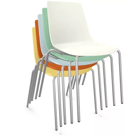 ARA│Chaise polyvalente - Pieds tubes│Empilable par 5