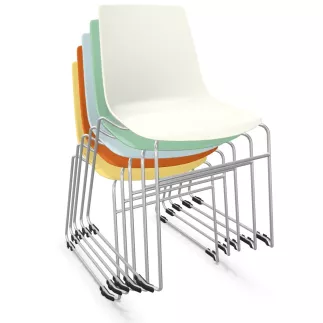 ARA│Chaise polyvalente - Pieds luges│Empilable par 5
