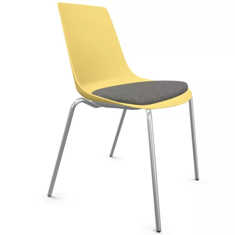 ARA│Chaise polyvalentes avec placet tissu - Pieds tubes│Empilable par 5 ARA│Chaise polyvalentes avec placet tissu - Pieds tubes│Empilable par 5