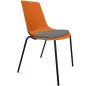 ARA│Chaise polyvalente avec placet tissu - Pieds tubes│Empilable par 5 ARA│Chaise polyvalente avec placet tissu - Pieds tubes│Empilable par 5