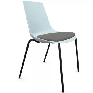 ARA│Chaise polyvalente avec placet tissu - Pieds tubes│Empilable par 5