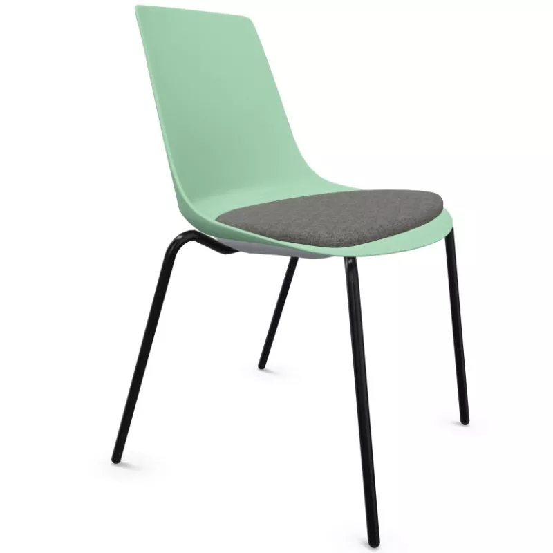 ARA│Chaise polyvalentes avec placet tissu - Pieds tubes│Empilable par 5 ARA│Chaise polyvalentes avec placet tissu - Pieds tubes│Empilable par 5