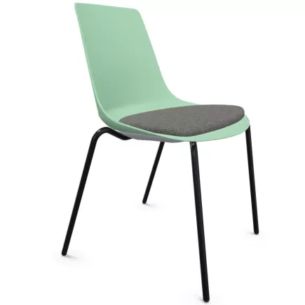 ARA│Chaise polyvalentes avec placet tissu - Pieds tubes│Empilable par 5