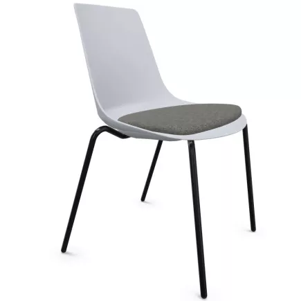ARA│Chaise polyvalentes avec placet tissu - Pieds tubes│Empilable par 5