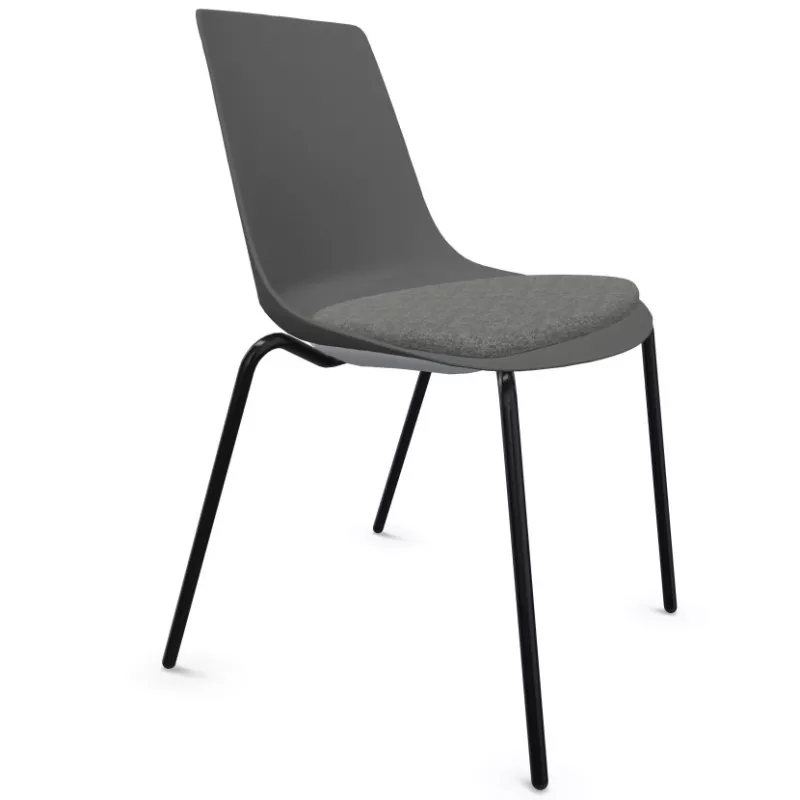 ARA│Chaise polyvalentes avec placet tissu - Pieds tubes│Empilable par 5 ARA│Chaise polyvalentes avec placet tissu - Pieds tubes│Empilable par 5