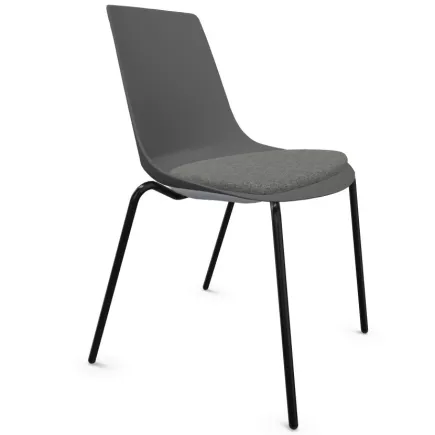 ARA│Chaise polyvalentes avec placet tissu - Pieds tubes│Empilable par 5