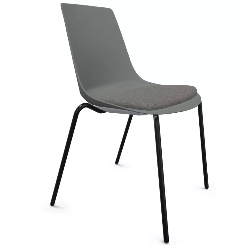 ARA│Chaise polyvalente avec placet tissu - Pieds tubes│Empilable par 5 ARA│Chaise polyvalente avec placet tissu - Pieds tubes│Empilable par 5
