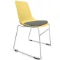 ARA│Chaise polyvalentes avec placet tissu - Pieds luge│Empilable par 5