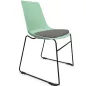 ARA│Chaise polyvalentes avec placet tissu - Pieds luge│Empilable par 5