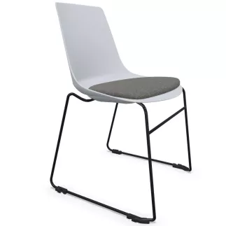 ARA│Chaise polyvalentes avec placet tissu - Pieds luge│Empilable par 5