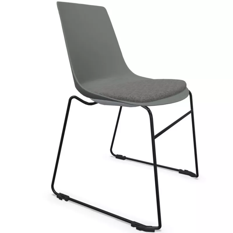 ARA│Chaise polyvalentes avec placet tissu - Pieds luge│Empilable par 5 ARA│Chaise polyvalentes avec placet tissu - Pieds luge│Empilable par 5