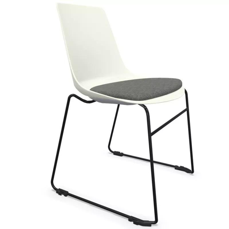 ARA│Chaise polyvalentes avec placet tissu - Pieds luge│Empilable par 5 ARA│Chaise polyvalentes avec placet tissu - Pieds luge│Empilable par 5