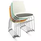 ARA│Chaise polyvalente avec placet tissu - Pieds luge│Empilable par 5