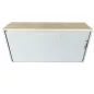 LO LISTA│Armoire rideau L 160 x H 75 cm│Gris Alu/Erable blanc
