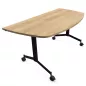EUREKA│Table abattante demi-lune160x80 │Chêne Nebraska/Noir EUREKA│Table abattante demi-lune160x80 │Chêne Nebraska/Noir