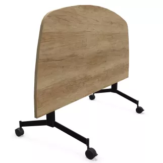 EUREKA│Table abattante demi-lune160x80 │Chêne Nebraska/Noir