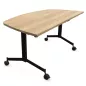 EUREKA│Table abattante demi-lune160x80 │Chêne Nebraska/Noir EUREKA│Table abattante demi-lune160x80 │Chêne Nebraska/Noir