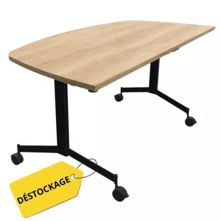 EUREKA│Table abattante demi-lune160x80 │Chêne Nebraska/Noir