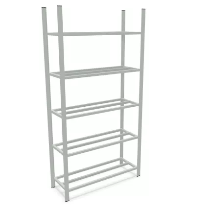 Rayonnages tubulaires│Rangement 5 tablettes - H 200 cm│Montants galvanisés