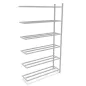 Rayonnages tubulaires│Rangement 6 tablettes - H 225 cm│Montants galvanisés Rayonnages tubulaires│Rangement 6 tablettes - H 225 cm│Montants galvanisés