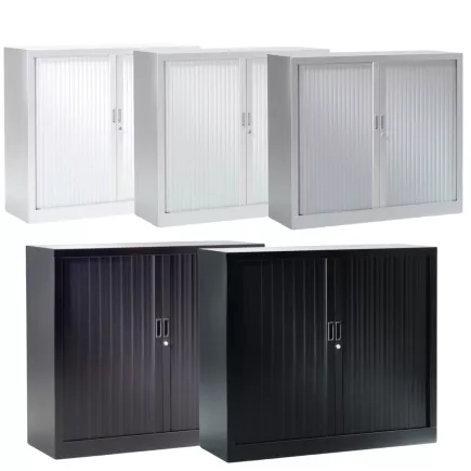 ARIV│Armoire rideau L 100-120 x H 105 cm│Acier unicolore - 5 décors à choix