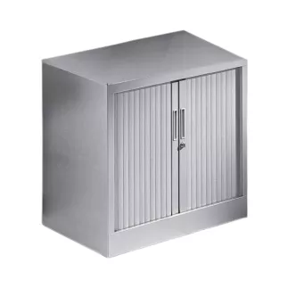 ARIV│Armoire rideau L 80 x p43 x H 71 cm│Acier unicolore - 5 décors à choix