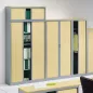 ARIV│Armoire rideau bicolore L 100-120 x H 198 cm│Décor bois/Acier