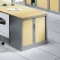 ARIV│Armoire rideau bicolore L 80 x H 71 ou 72.1 cm│Décor bois/Acier