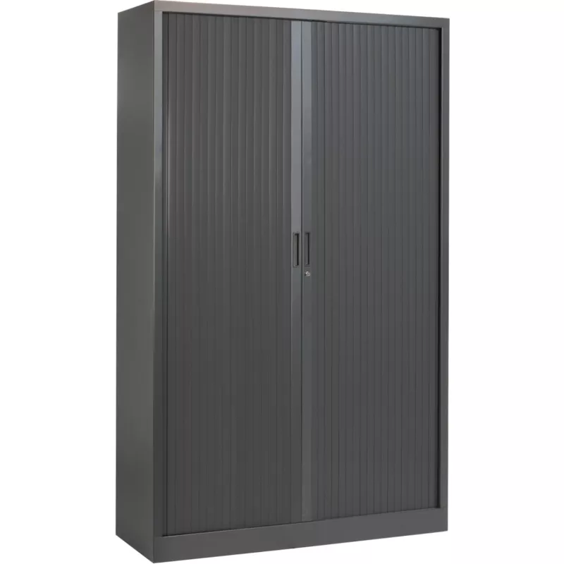 ARIV│Armoire rideau L 100-120 x H 198 cm│Acier unicolore - 5 décors à choix