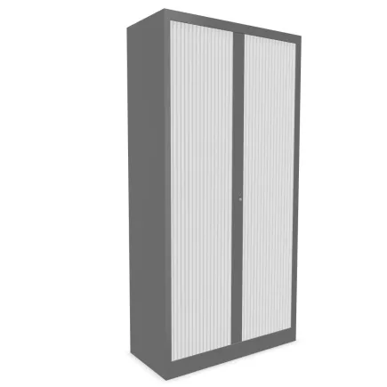 CLASSIF│Armoires à rideau bicolore L100-120 x H 198 cm│3 couleurs d'acier/ 5 décor bois