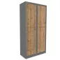 CLASSIF│Armoires à rideau bicolore L100-120 x H 198 cm│3 couleurs d'acier/ 5 décor bois CLASSIF│Armoires à rideau bicolore L100-120 x H 198 cm│3 couleurs d'acier/ 5 décor bois