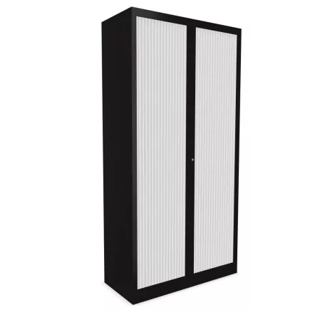 CLASSIF│Armoires à rideau bicolore L100-120 x H 198 cm│3 couleurs d'acier/ 5 décor bois