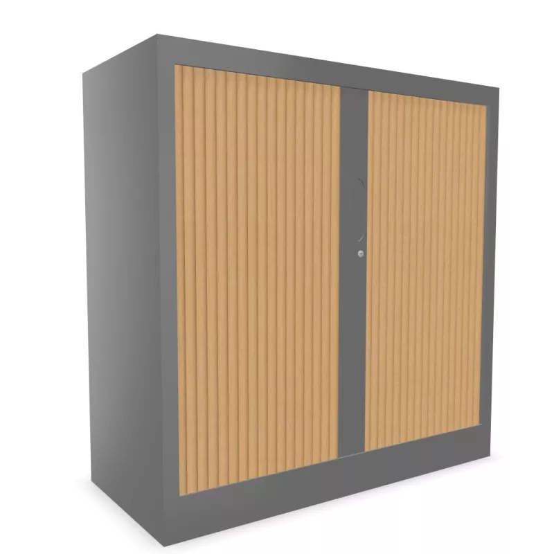 CLASSIF│Armoires à rideau bicolore L100-120 x H 102 cm│3 couleurs d'acier/ 5 décor bois CLASSIF│Armoires à rideau bicolore L100-120 x H 102 cm│3 couleurs d'acier/ 5 décor bois