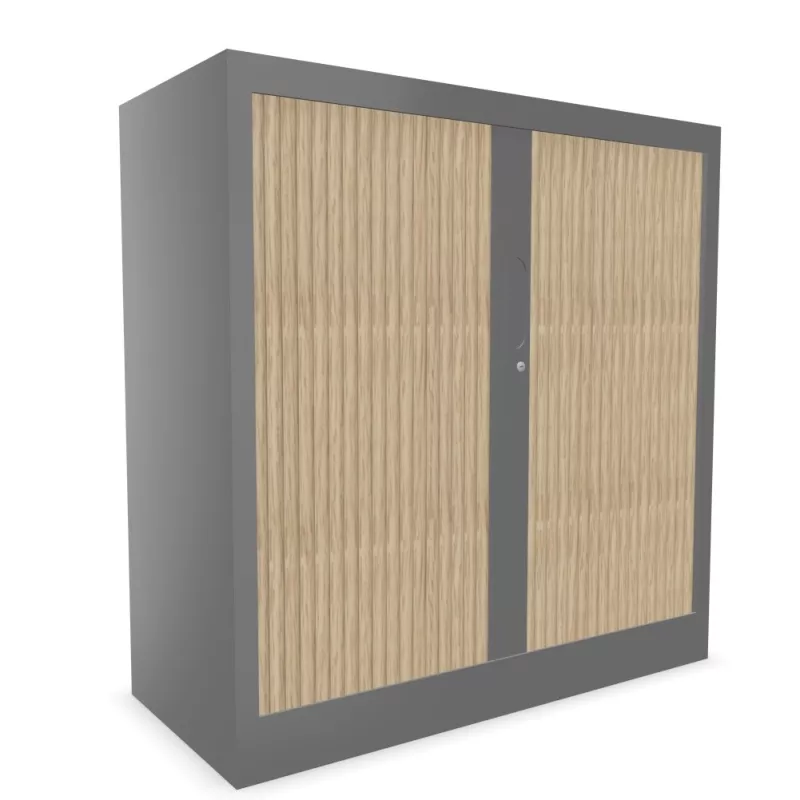 CLASSIF│Armoires à rideau bicolore L100-120 x H 102 cm│3 couleurs d'acier/ 5 décor bois CLASSIF│Armoires à rideau bicolore L100-120 x H 102 cm│3 couleurs d'acier/ 5 décor bois