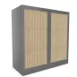 CLASSIF│Armoires à rideau bicolore L100-120 x H 102 cm│3 couleurs d'acier/ 5 décor bois CLASSIF│Armoires à rideau bicolore L100-120 x H 102 cm│3 couleurs d'acier/ 5 décor bois