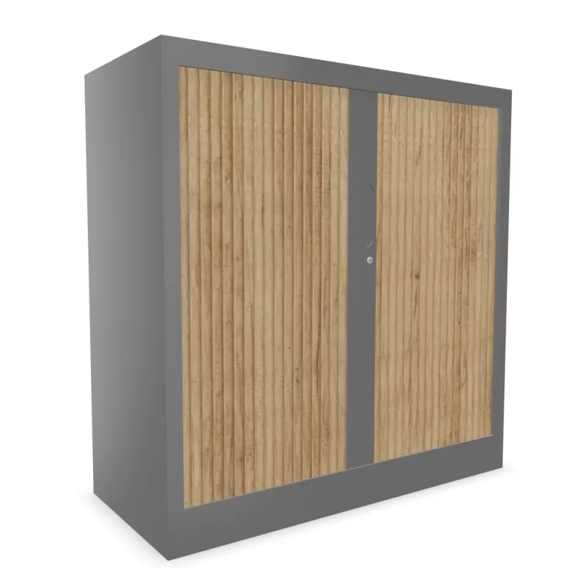 CLASSIF│Armoires à rideau bicolore L100-120 x H 102 cm│3 couleurs d'acier/ 5 décor bois CLASSIF│Armoires à rideau bicolore L100-120 x H 102 cm│3 couleurs d'acier/ 5 décor bois