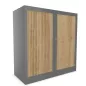 CLASSIF│Armoires à rideau bicolore L100-120 x H 102 cm│3 couleurs d'acier/ 5 décor bois CLASSIF│Armoires à rideau bicolore L100-120 x H 102 cm│3 couleurs d'acier/ 5 décor bois