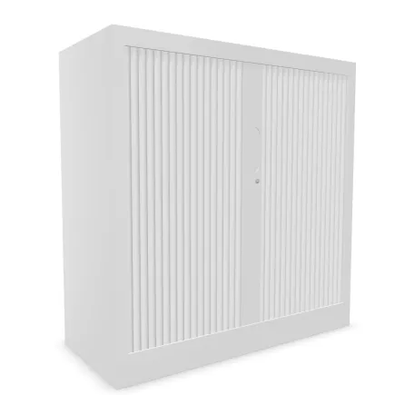 CLASSIF│Armoires à rideau bicolore L100-120 x H 102 cm│3 couleurs d'acier/ 5 décor bois